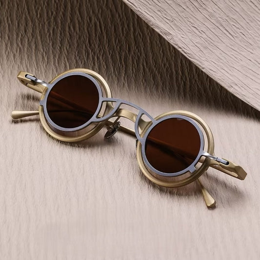 Prescription Sunglasses | Vintage Double-Layer Round Magnetic Clip-On Frame