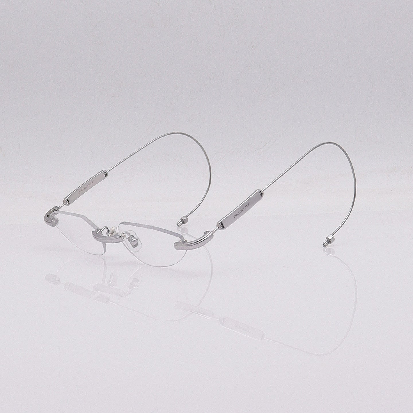 Prescription Eyeglasses | Silver Rimless Pure Titanium Frame