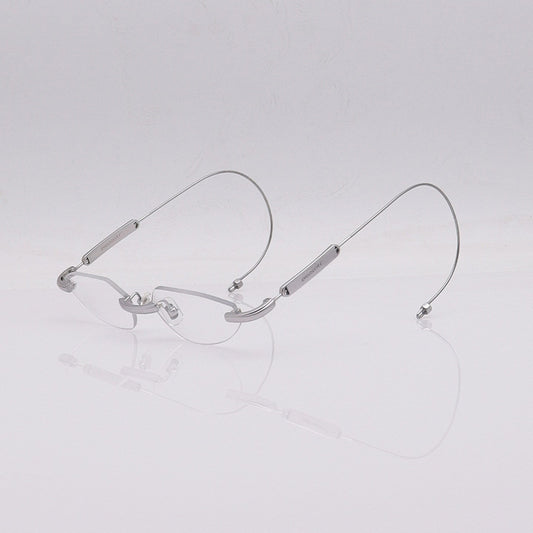 Prescription Glasses | Silver Rimless Pure Titanium Frame