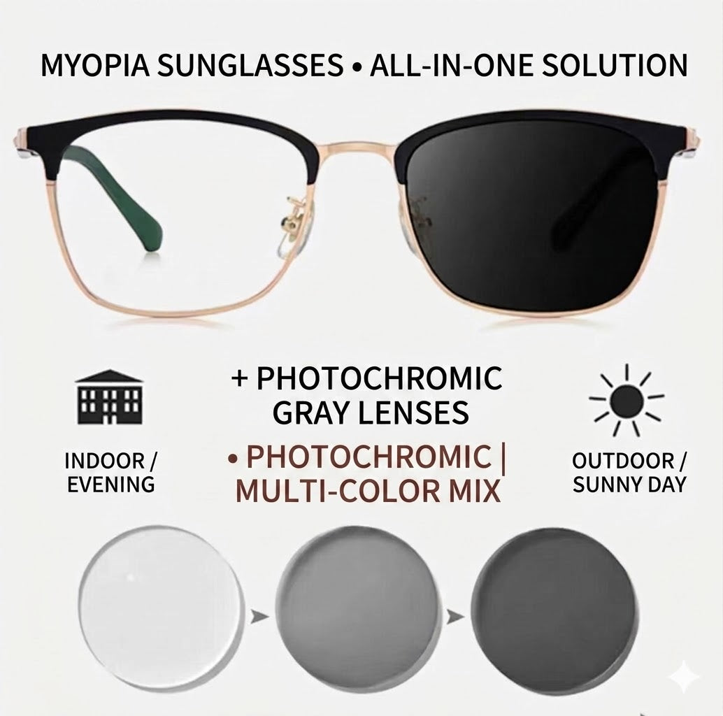 Prescription Men’s Eyeglasses | Vintage Rimless Photochromic Glasses