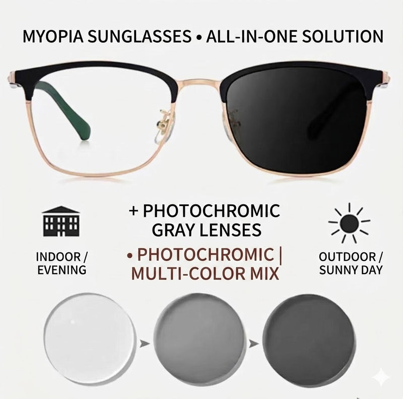 Prescription Men’s Eyeglasses | Vintage Rimless Photochromic Glasses