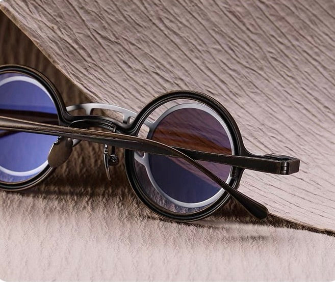 Prescription Sunglasses | Vintage Double-Layer Round Magnetic Clip-On