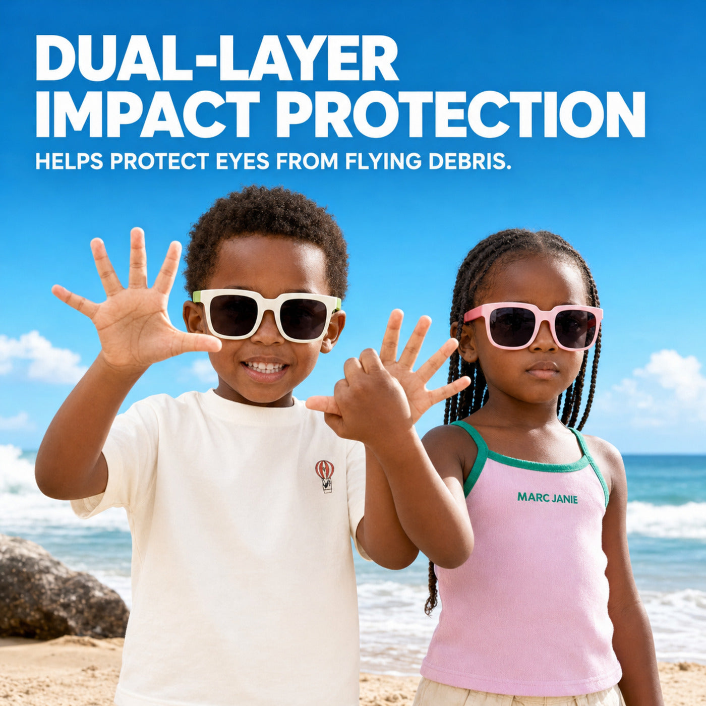 Kids Sunglasses, UV400 Protective Outdoor Sunshade Frame