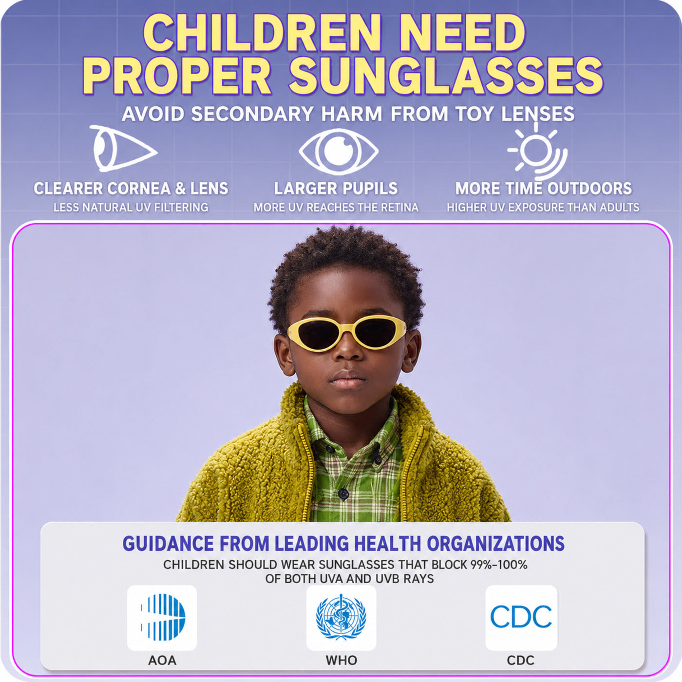 Kids Sunglasses, Headband Frame for 6-12 Years Old