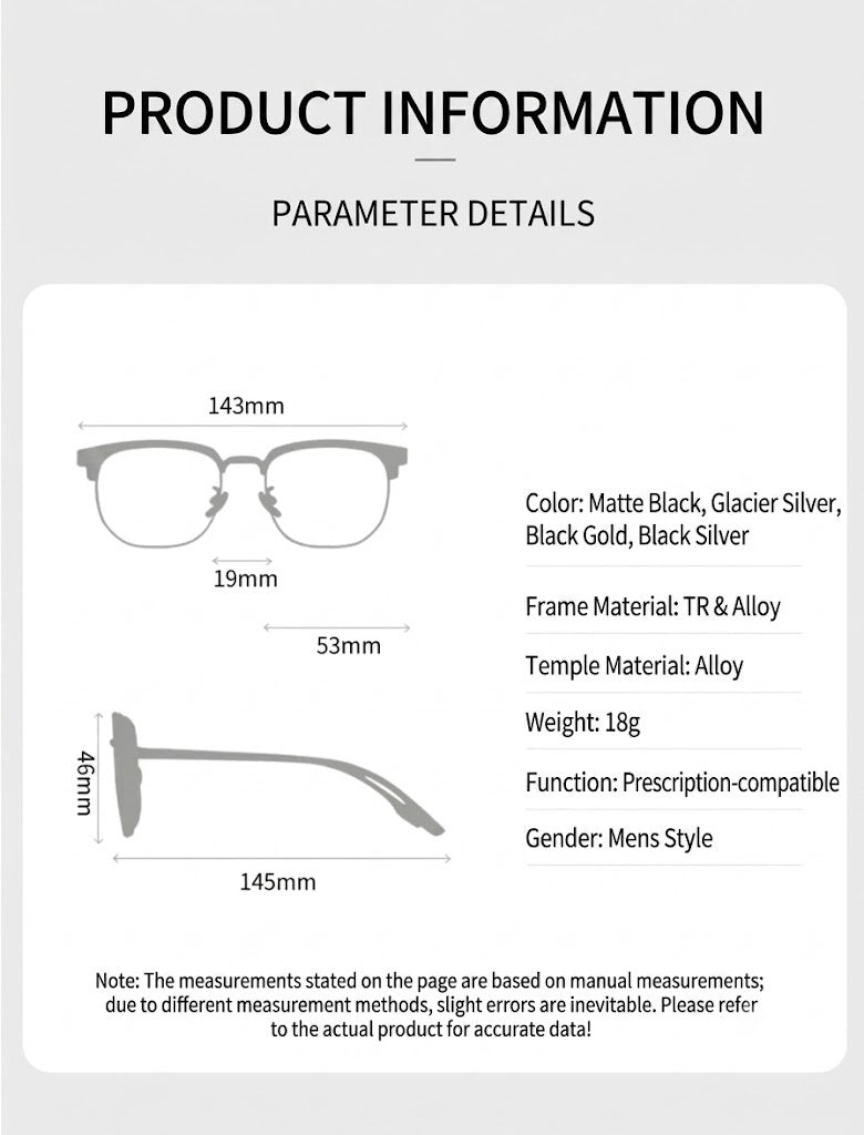 Prescription  Eyeglasses | Classic Lightweight Titanium Optical Frame