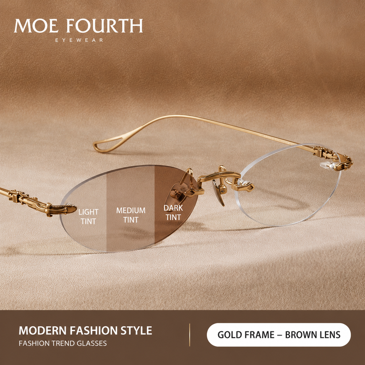 Prescription Women’s Eyeglasses | Ultralight Rimless Pure Titanium Frame with Gradient Lenses