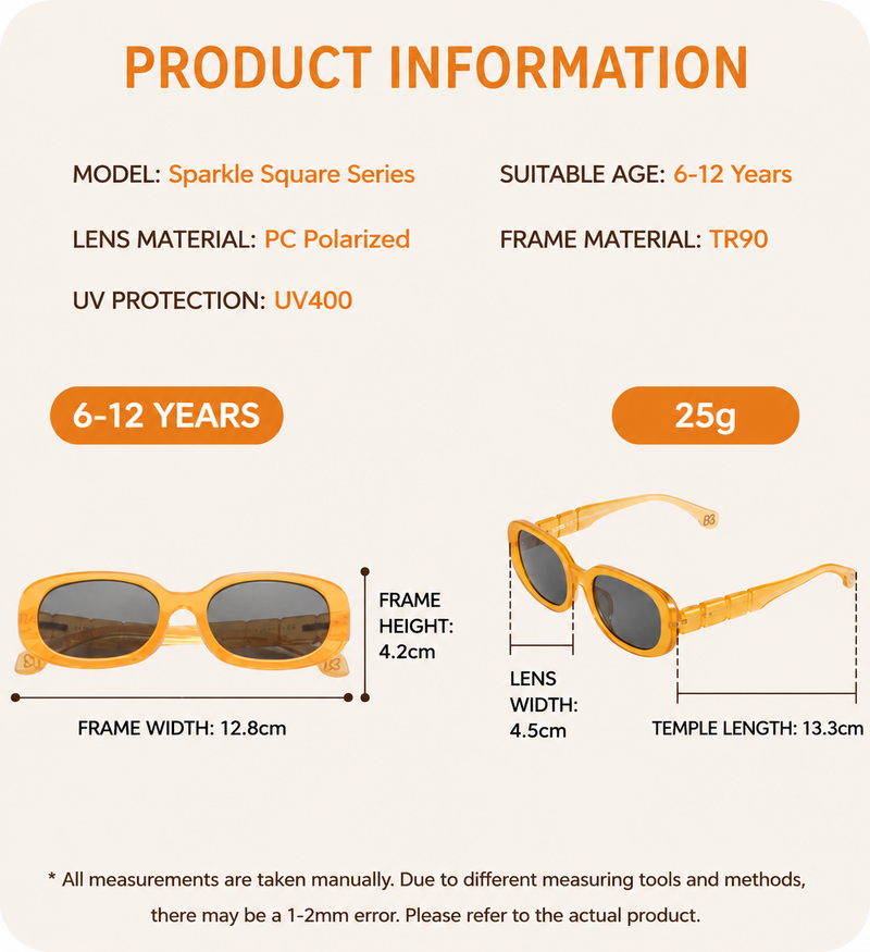 Kids Sunglasses, Polarized UV400 Round for 6-12 Years Old