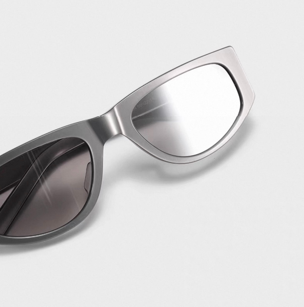 Sunglasses, Futuristic Matte Metallic Cat Eye Acetate Eyewear