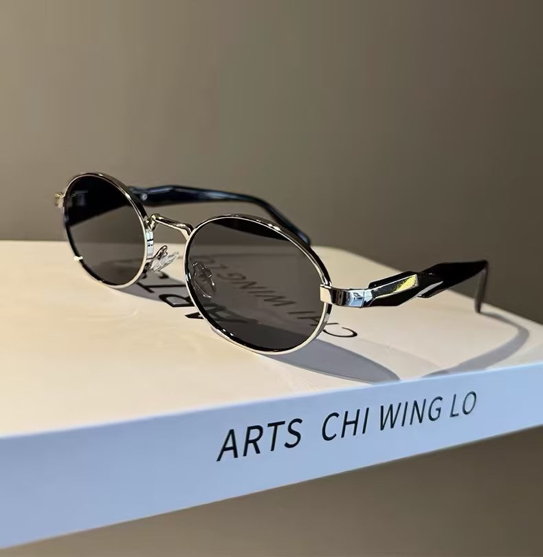 Sunglasses, Vintage Oval Metal Frame Shades