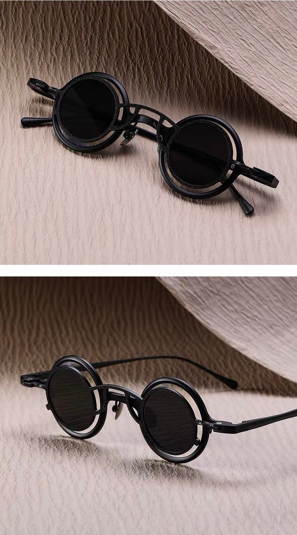 Prescription Sunglasses | Vintage Double-Layer Round Magnetic Clip-On