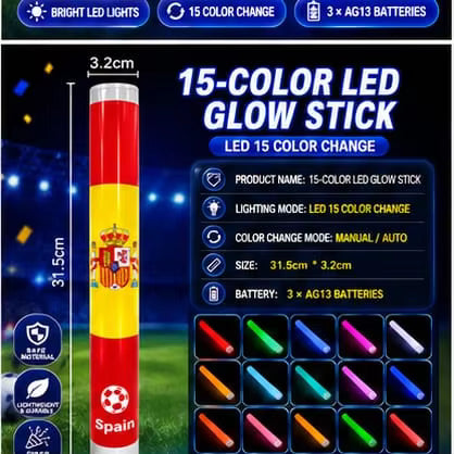15 Colors LED World Cup Cheer Stick | 8 National Teams Available