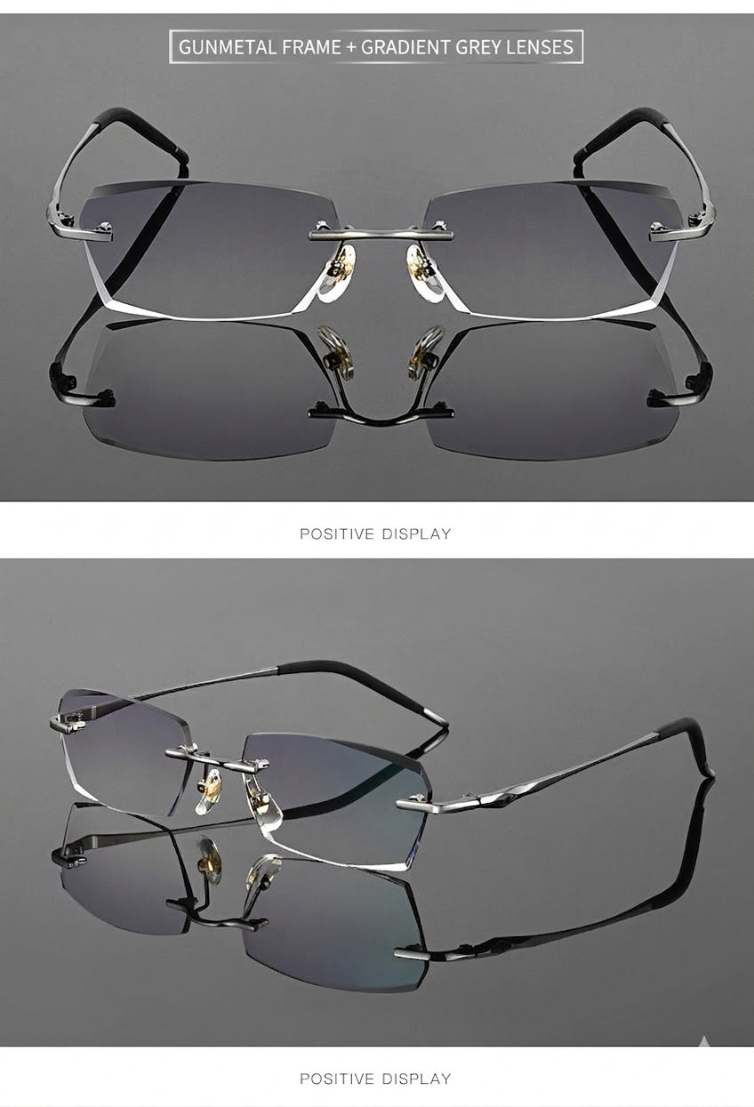 Lightweight Titanium Rimless Business Eyeglasses for Men, Versatile Frame for Work & Daily Commute