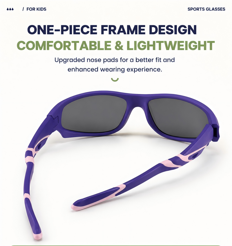 Kids Sunglasses, Polarized UV400 Windproof Sports Frame