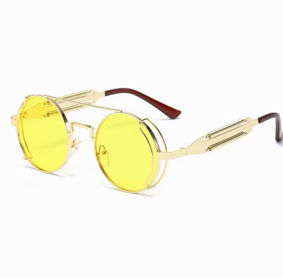 Sunglasses | Steampunk Double Bridge Round Metal, 13 Color Option