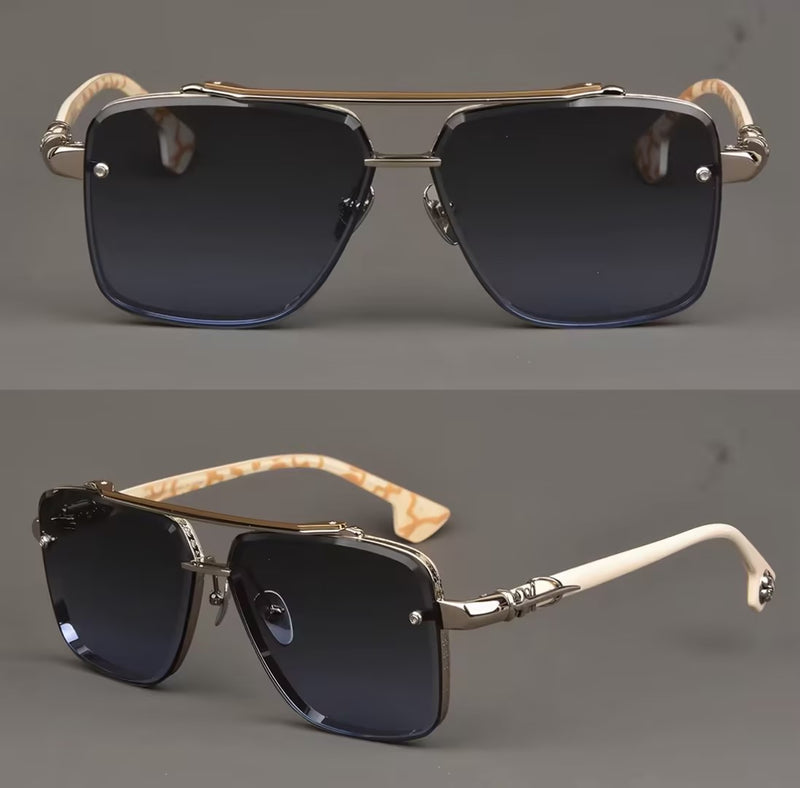 Men's Sunglasses｜Retro Double Bridge Square