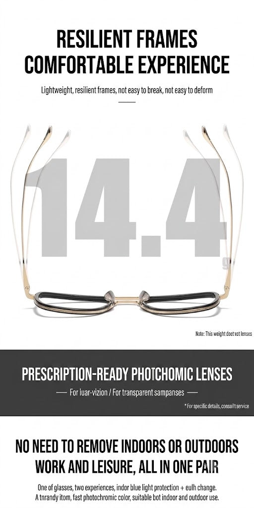 Prescription Glasses | Iron Man Style Double-Bridge Wide Titanium Frame