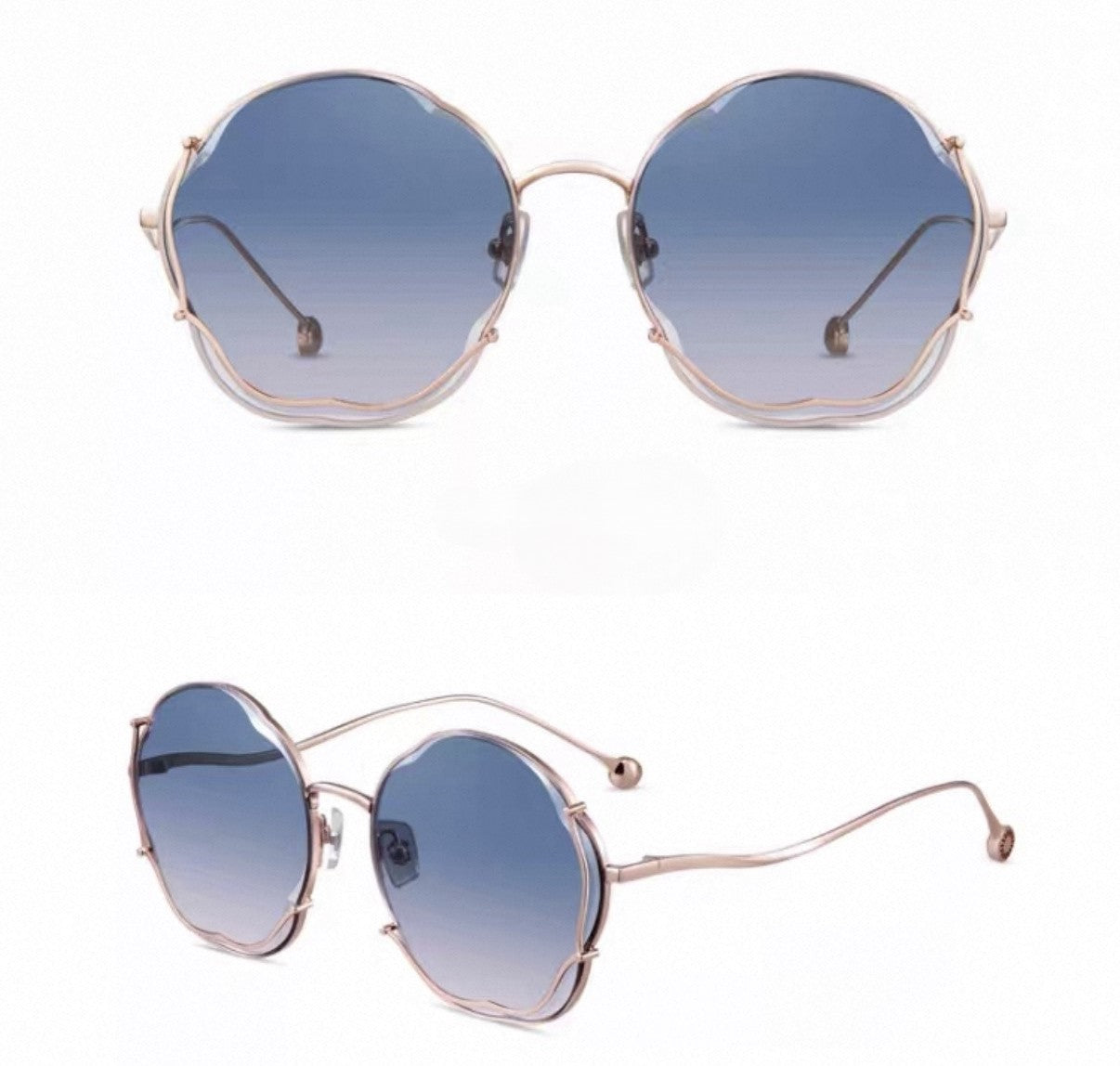 Prescription Women's Sunglasses, Wave Rimless Fashion Shades