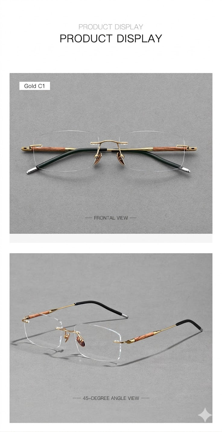 Prescription Men’s Eyeglasses | Lightweight Rimless Photochromic Glasses
