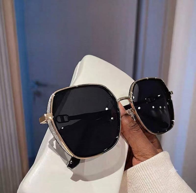 Sunglasses | Luxury Metal Large Square Shades