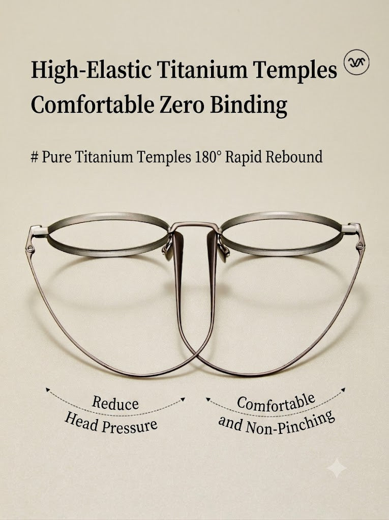 Prescription Glasses | Ultra-Light Round Titanium Glasses, 11g Designer Frame