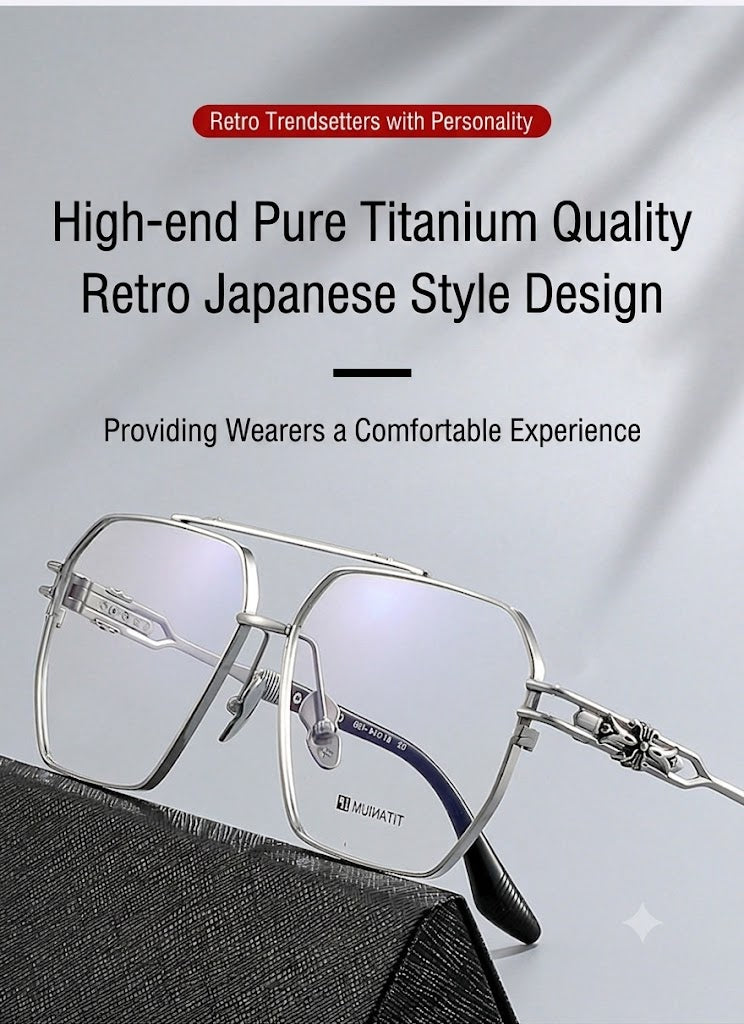 Prescription Men’s Glasses | Vintage Pure Titanium Square Frame