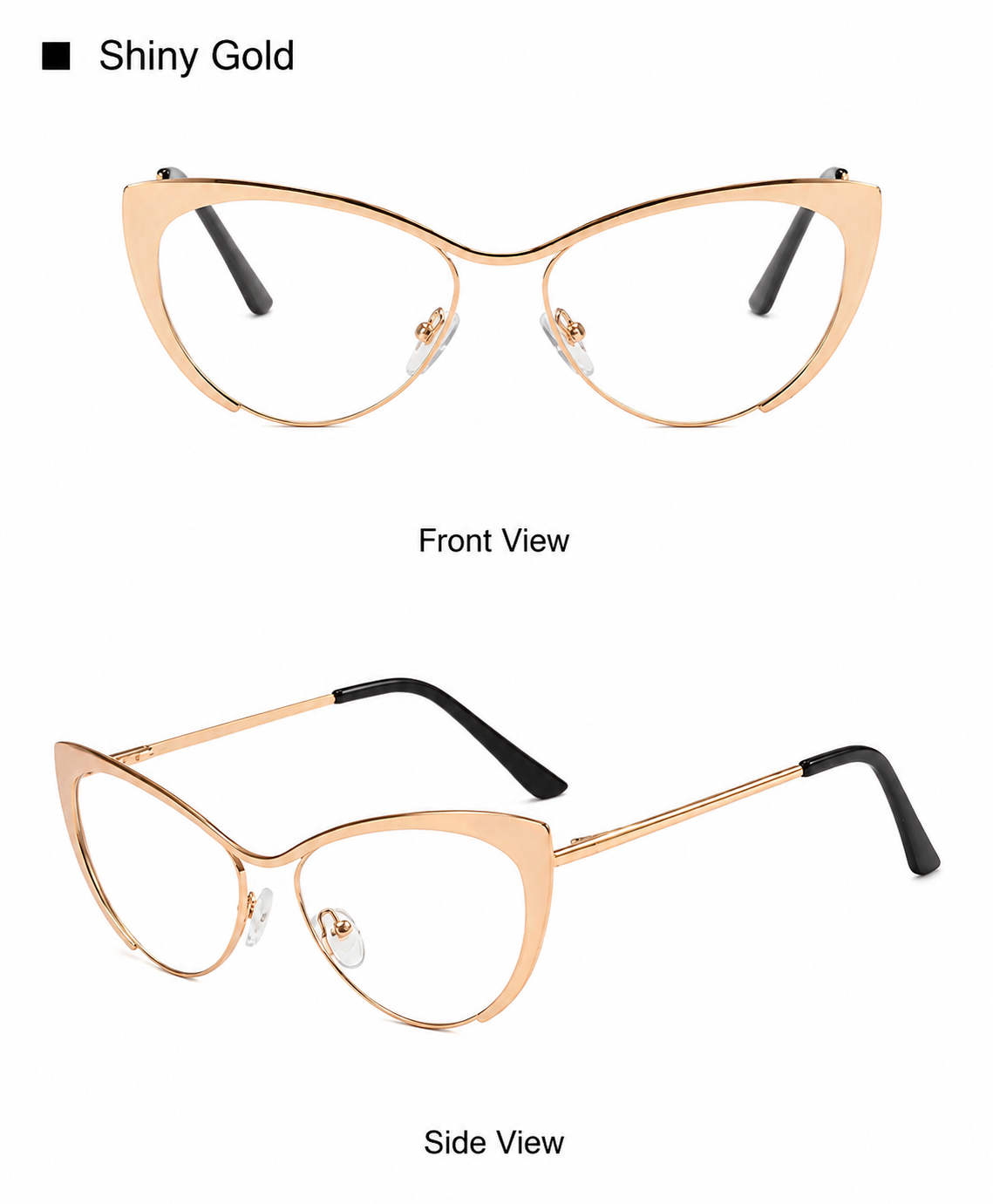 Prescription Women’s Eyeglasses | Retro Metal Cat Eye Silver Frame