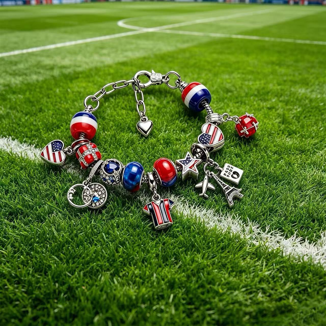 World Cup Football Country Flag DIY Charm Bracelet Jewelry Making Kit