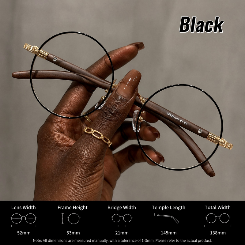 Prescription Eyeglasses | Retro Japanese Black Round Frame