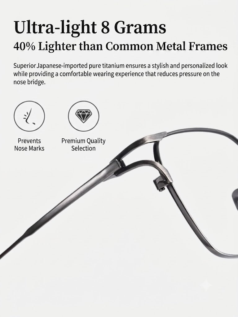 Prescription Eyeglasses | 8g Ultra-Light Full-Rim Titanium Glasses