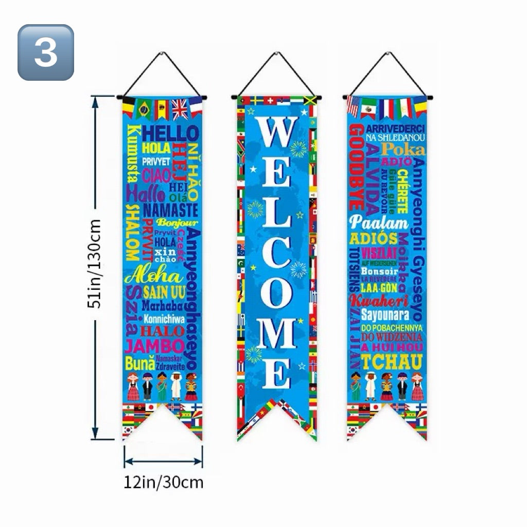 Hanging Banner Decor, Multiple Styles Available Pack of 3