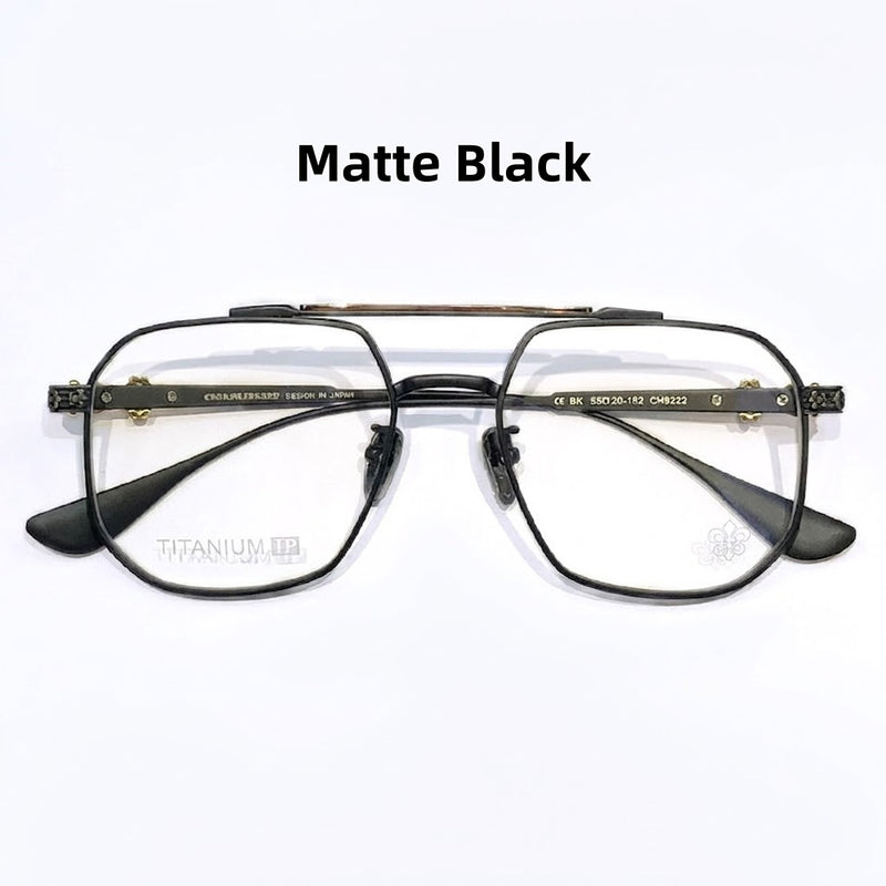 Prescription Glasses | Vintage Square Titanium Glasses, Luxury Carved Frame