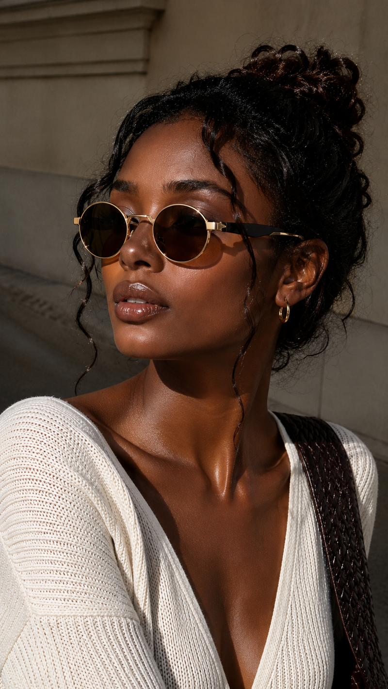 Sunglasses, Vintage Oval Metal Frame Shades