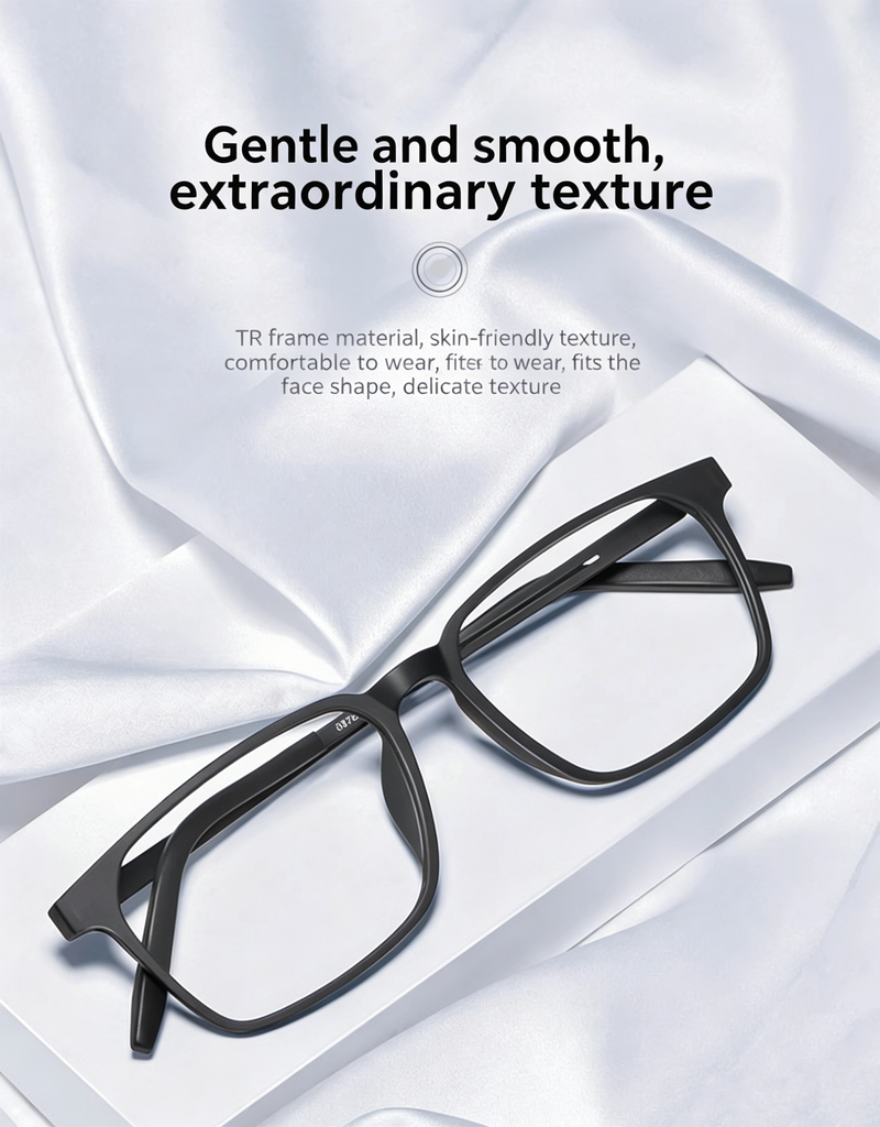 Men Rx Glasses Ultra Light Pure Titanium Frame, Photochromic Anti Blue Light UV Shield