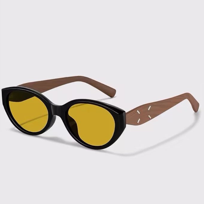 Prescription Sunglasses, Vintage Cat Eye Wood Grain Frames