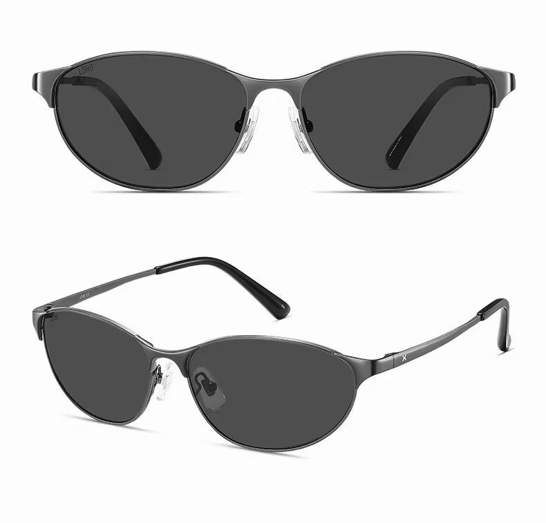 Sunglasses, Y2K Minimal Thin Oval Metal, Retro Narrow Small Frame Fashion Eyewear