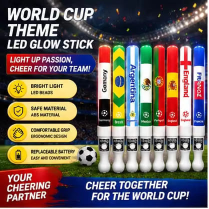 World Cup LED Light Up Cheer Sticks For Football Match Party