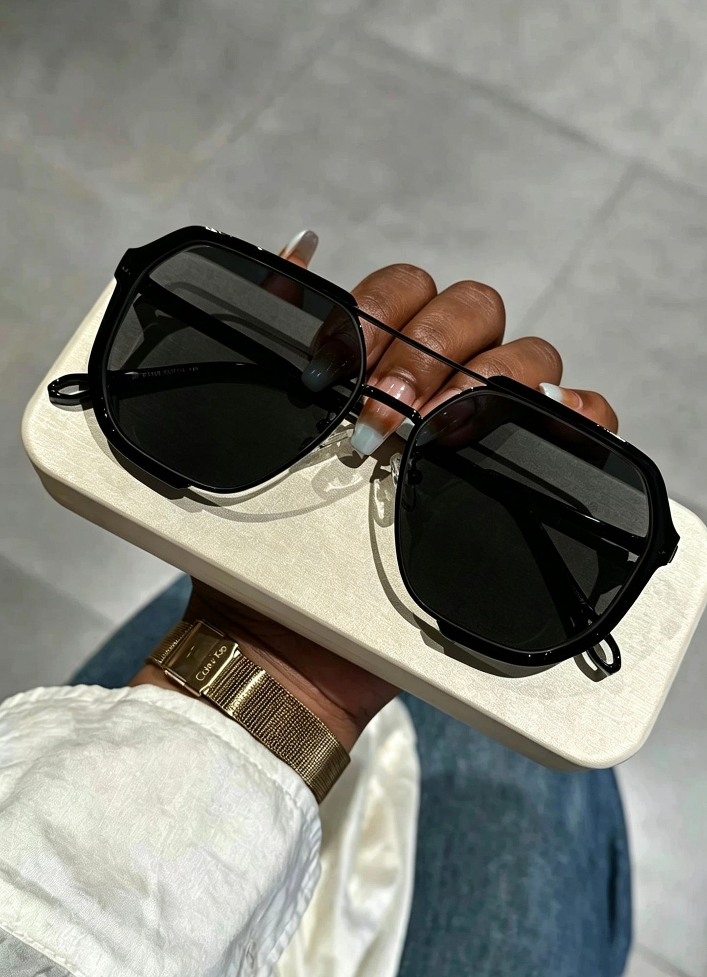 Prescription Sunglasses, Double Bridge Octagonal Large Frame