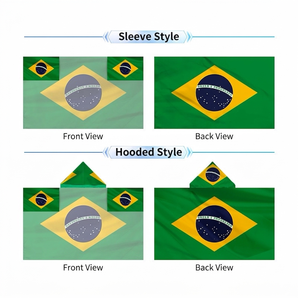 2026 World Cup National Flag Cape, 48 Countries Available, Hooded / Sleeve Tube 2 Styles