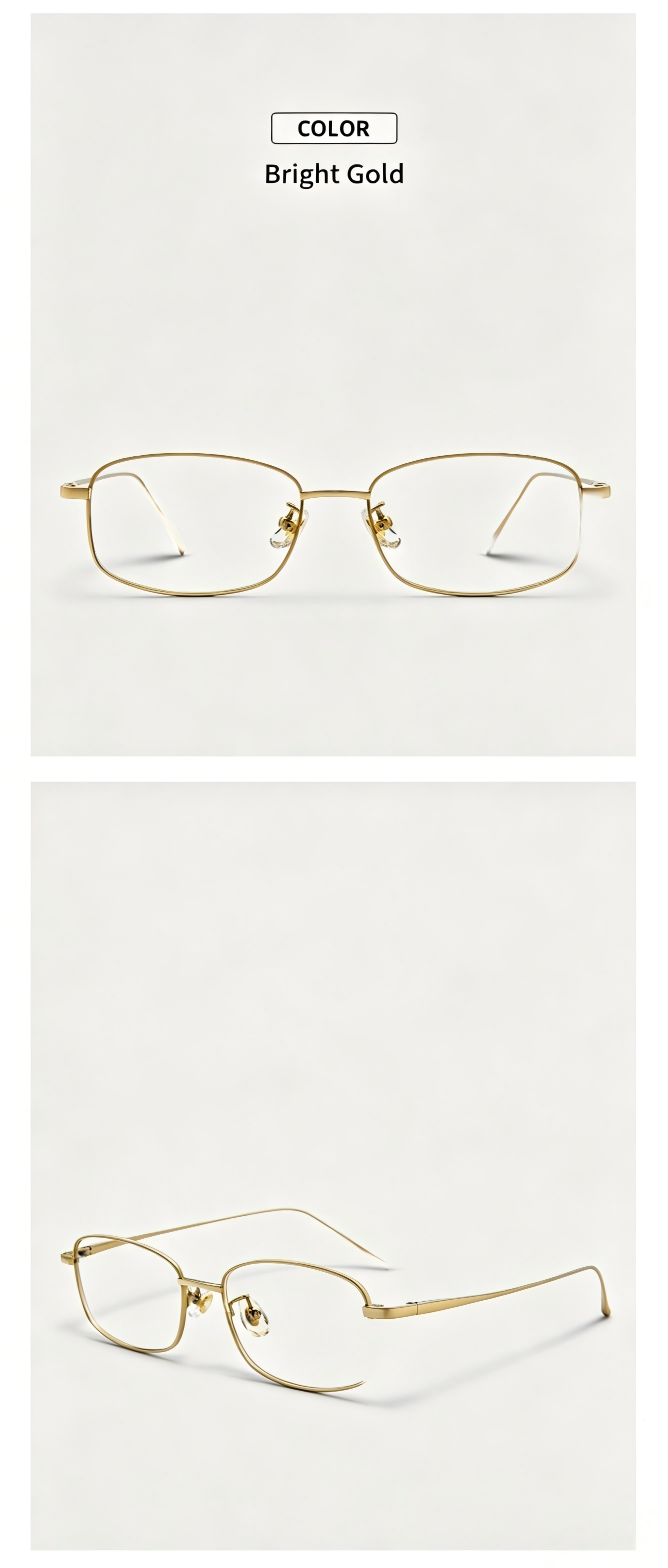 Women Light Gold Metal Glasses | Elegant Luxury Eyewear