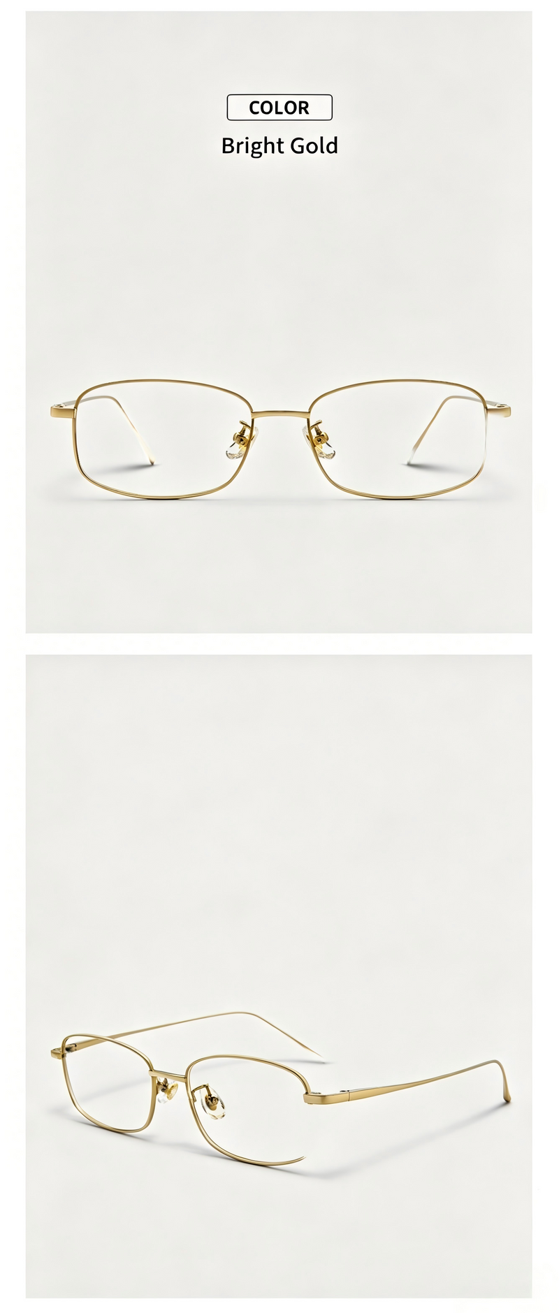 Women Light Gold Metal Glasses | Elegant Luxury Eyewear