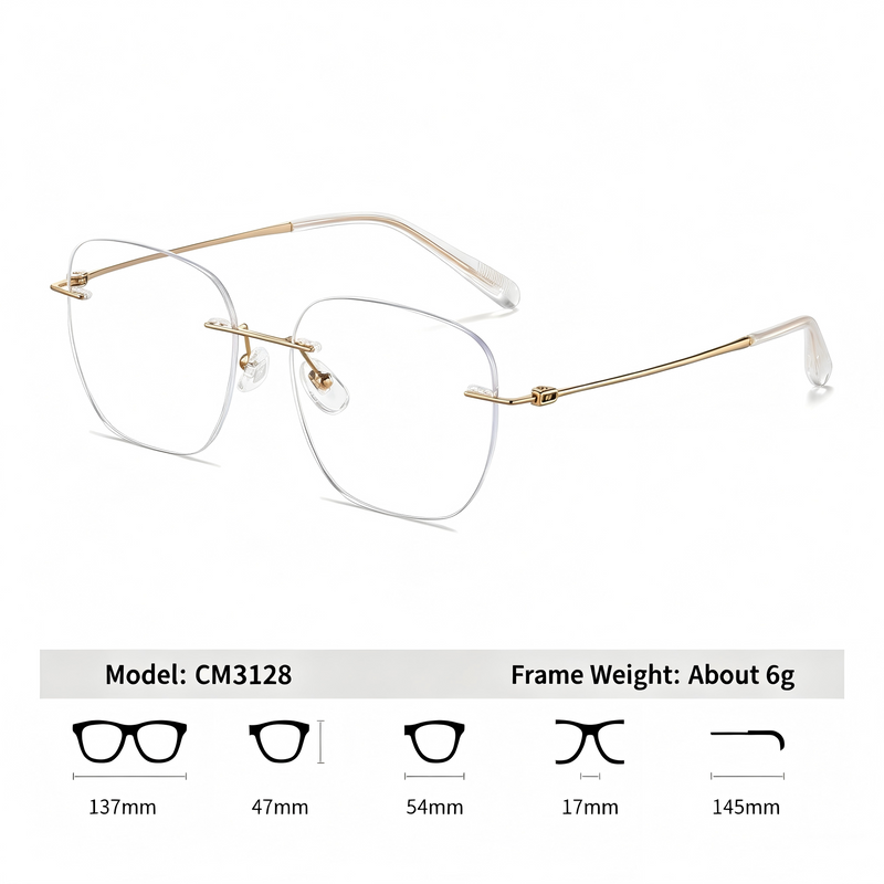 Women Minimal Rimless Glasses | Thin Fashion Eyewear