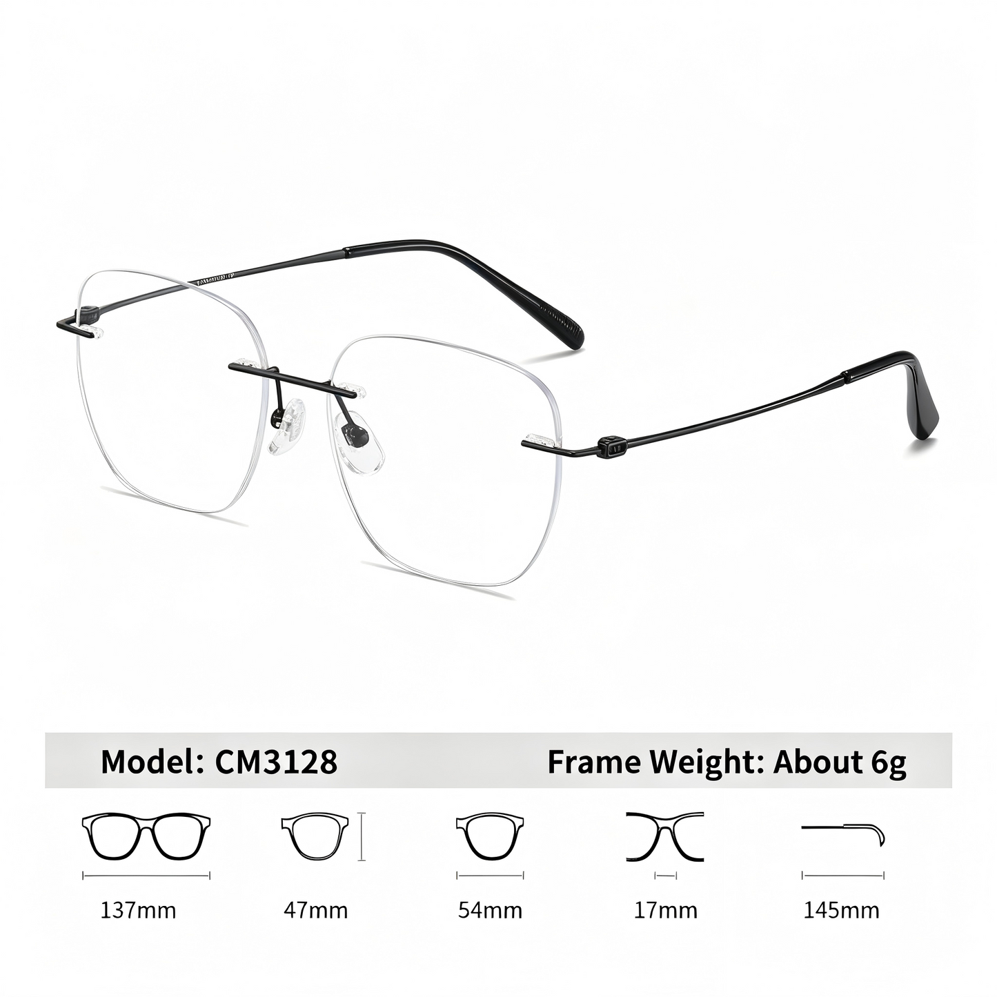 Women Minimal Rimless Glasses | Thin Fashion Eyewear