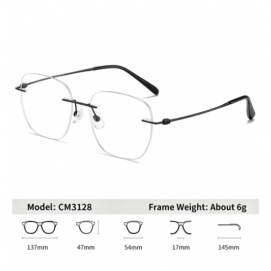 Women Minimal Rimless Glasses | Thin Fashion Eyewear