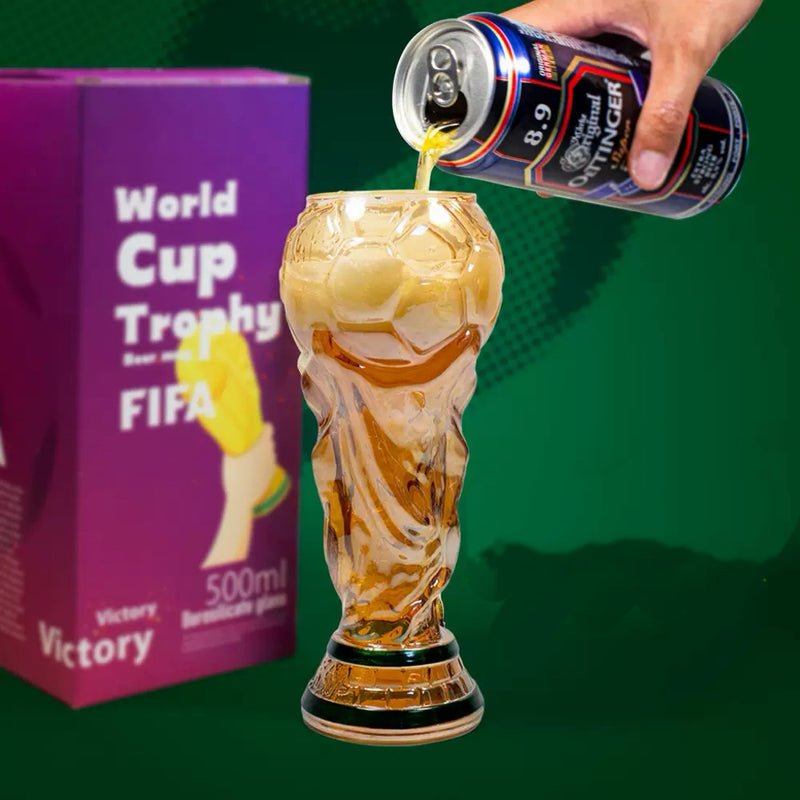 World Cup Trophy Shaped Beer Glass 500ml Borosilicate Glass Set of 2