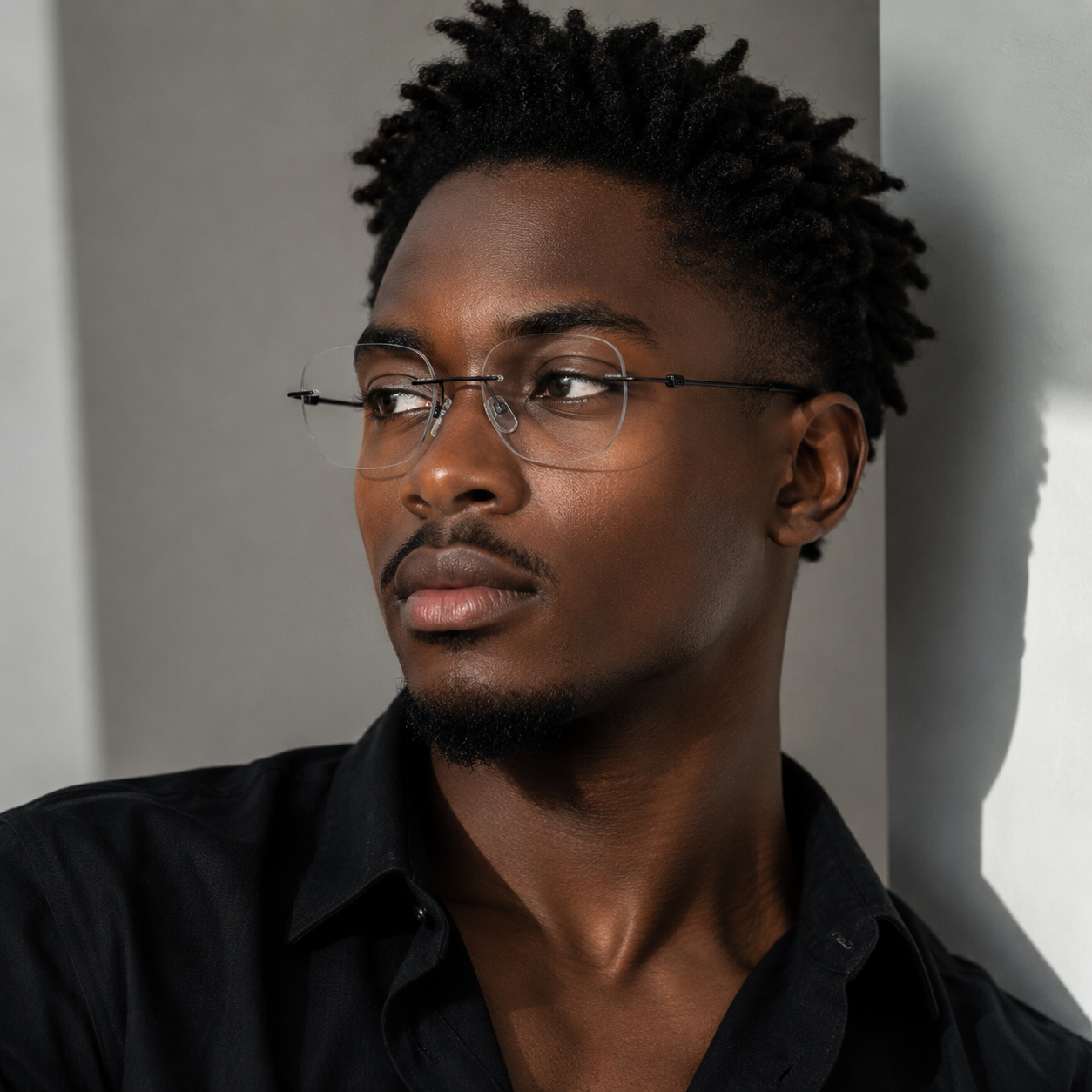 Prescription Glasses | Lightweight Rimless Polygonal Titanium Frame
