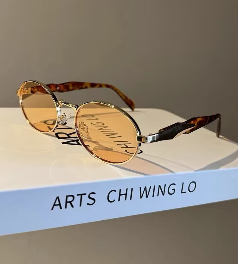 Sunglasses, Vintage Oval Metal Frame Shades