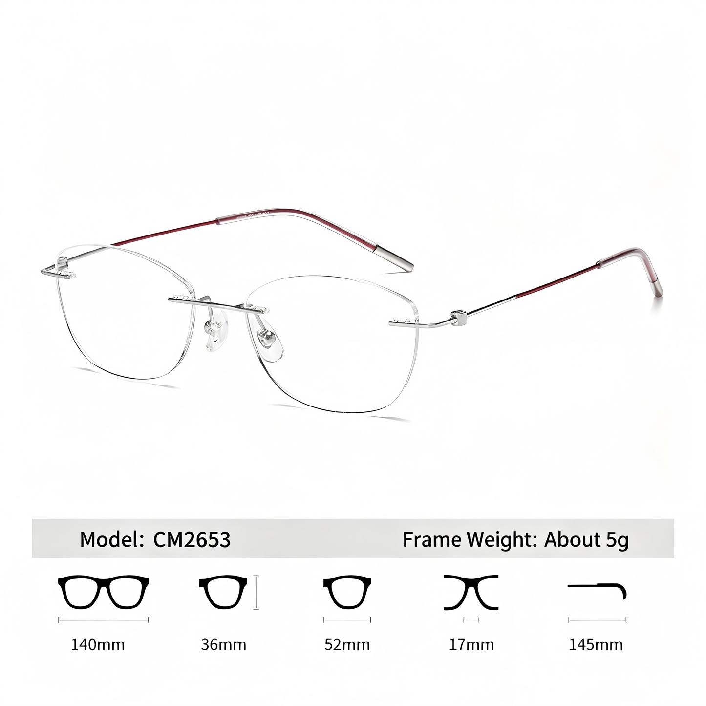 Women Minimal Rimless Glasses | Thin Fashion Eyewear