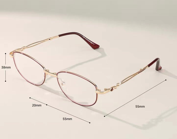 Elegant Half Rim Prescription Reading Glasses with Complete Accessories