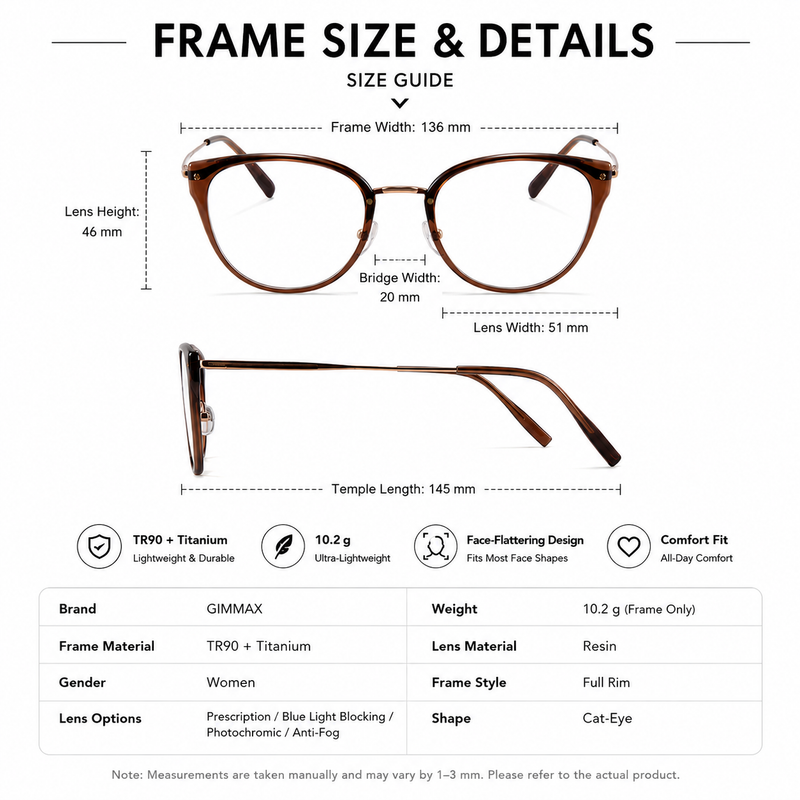 Women Cat Eye Metal Glasses | Elegant Eyewear
