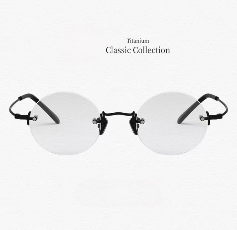 Prescription Glasses | Vintage Rimless Round Titanium Optical Frames